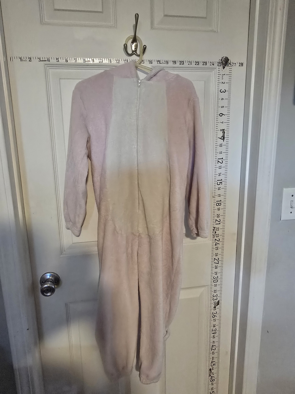 Plush Hooded Onesie Dress - Pastel Pink and Cream